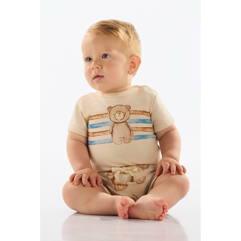 Conjunto Body e Short Bebê Menino Up Baby em Oferta na Shopee