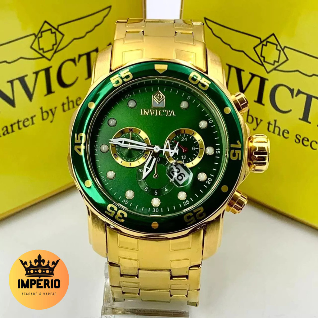 Relógio Masculino Invicta, pró diver, relógio com cronógrafo, invicta pulseira prata, relógio quartz invicta, com caixa
