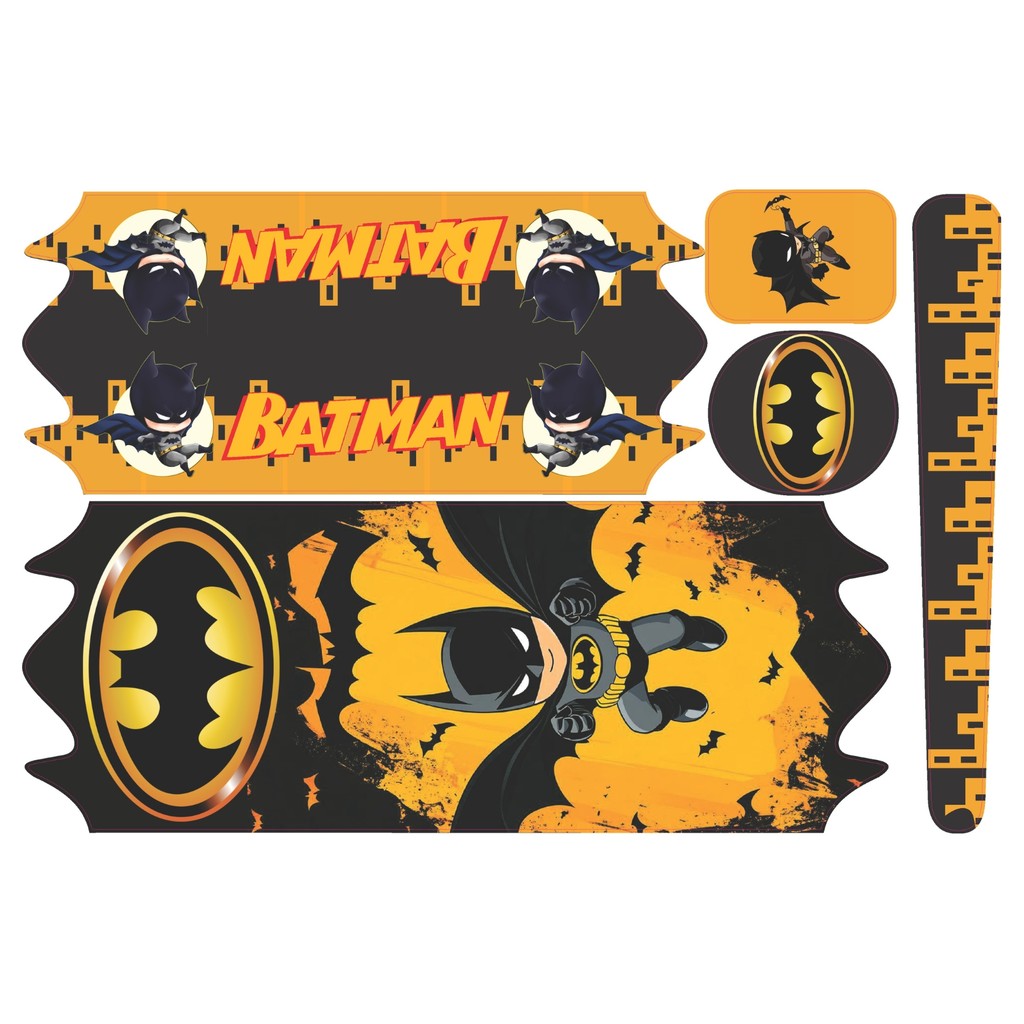 Adesivo Bicicleta Infantil menino Batman amarelo e Preto