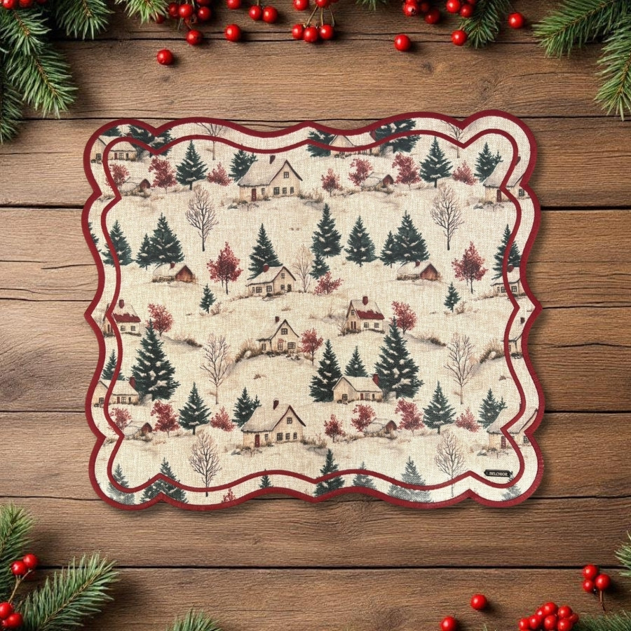 Jogo Americano de Natal - Vila do Noel - 44,5x38,5cm - 1 unidades - Rizzo