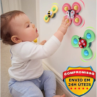 Spinner Brinquedo Kit 3 Unidades/1Unidade - Estimulo Bebê Gira Ventosa Sensorial em Oferta na Shopee