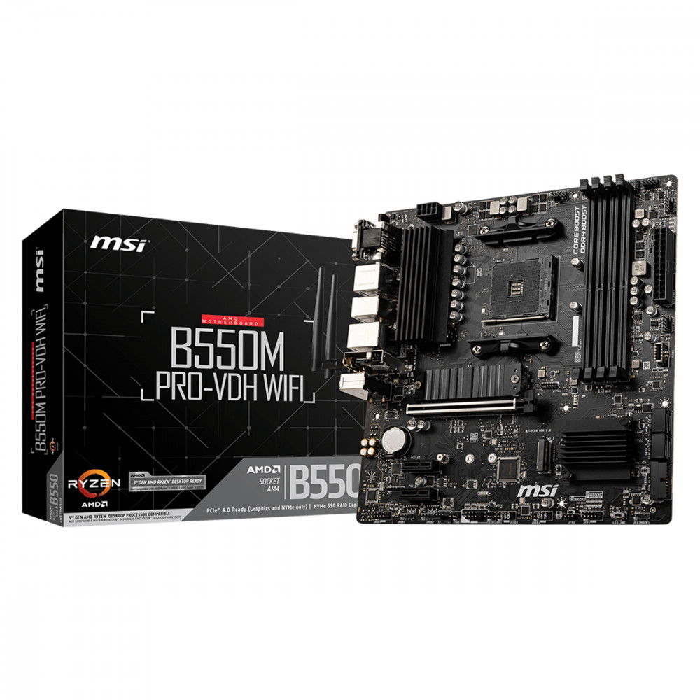 Placa Mãe MSI Para AMD AM4 B550 PRO-VDH Wifi 4xDDR4 mATX