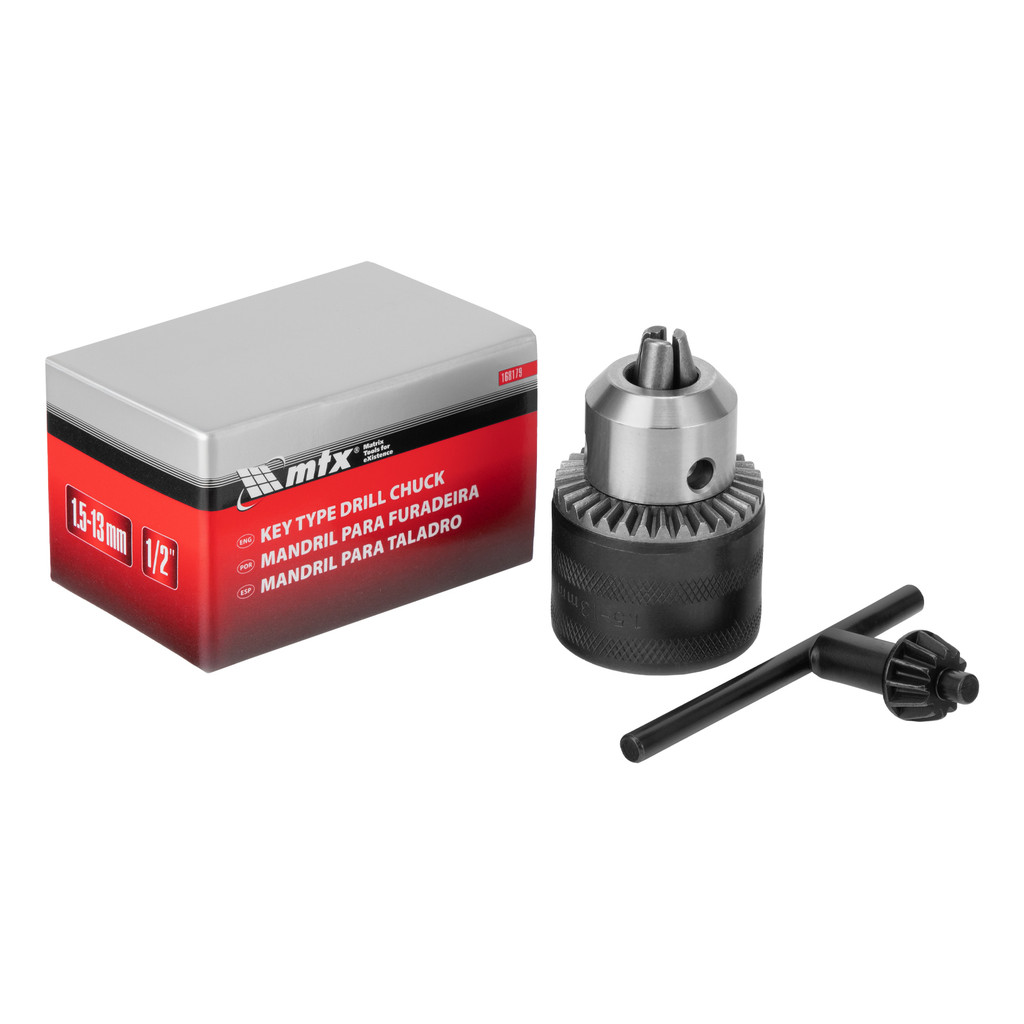 MANDRIL PARA FURADEIRA, COM CHAVE, ROSCA 1/2POL., 1,5-13MM, 1PC // MTX em Oferta na Shopee