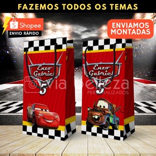 Sacolinha Personalizada Carros para Aniversário • Lembrancinha Festa Infantil • Todos os Temas • Envio Rápido 🎉 em Oferta na Shopee