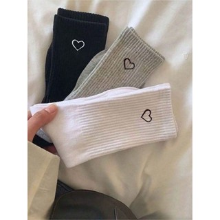 Conjunto De 3 Pares De Meias Esportivas Ca no Longo Com Desenho De Coração - 35 ao 40 em Oferta na Shopee