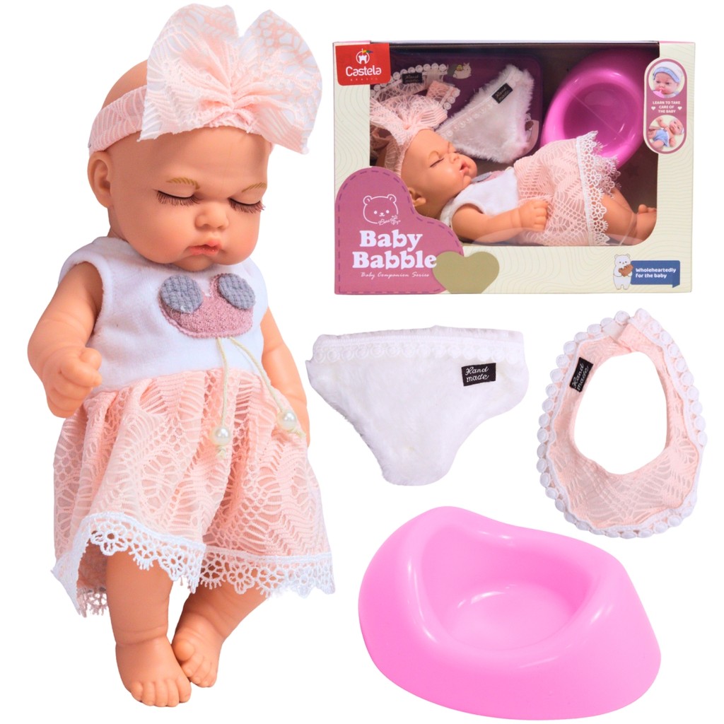 Boneca Bebê Reborn Dormindo Articulada C/ Acessórios - Castela em Oferta na Shopee