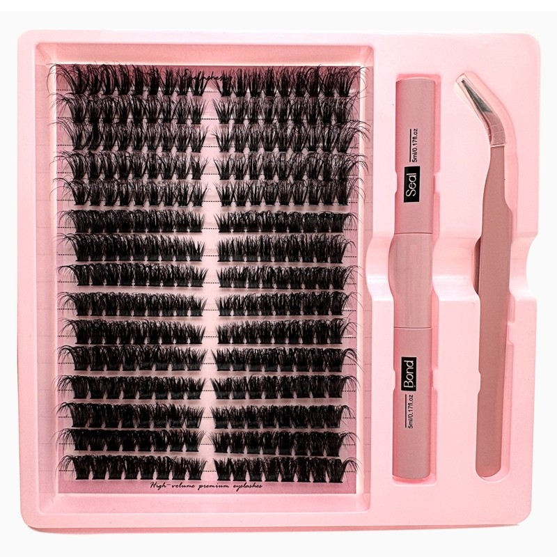 DIY Clusters Cílios 270 Feixes Extensão De Naturais 9-16mm D Curl 40D+50D+60D Com Pinças+Cola025-048 em Oferta na Shopee