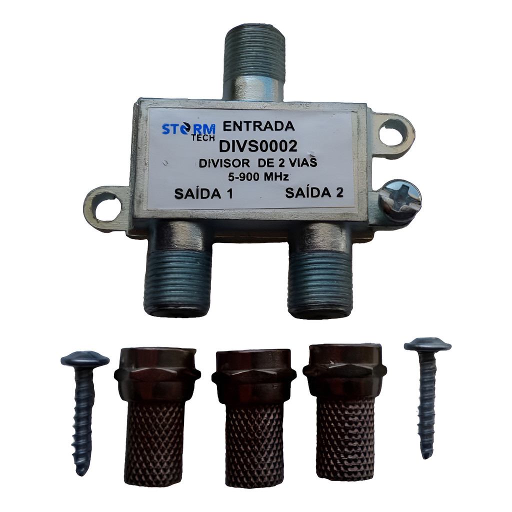 Divisor Antena Vhf Uhf 1 Ent E 2 Saída 5 A 900mhz + Conector