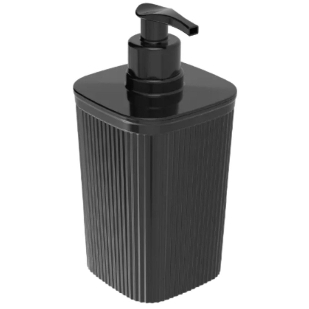 Dispenser Porta Sabonete Liquido 420ml Classic Frisos Preto Plasútil em Oferta na Shopee