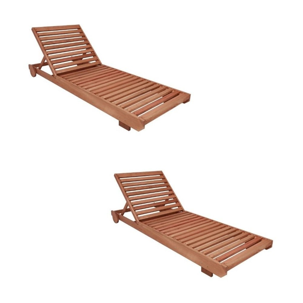 Conjunto 2 Espreguiçadeiras Madeira Maciça Roma em Oferta na Shopee