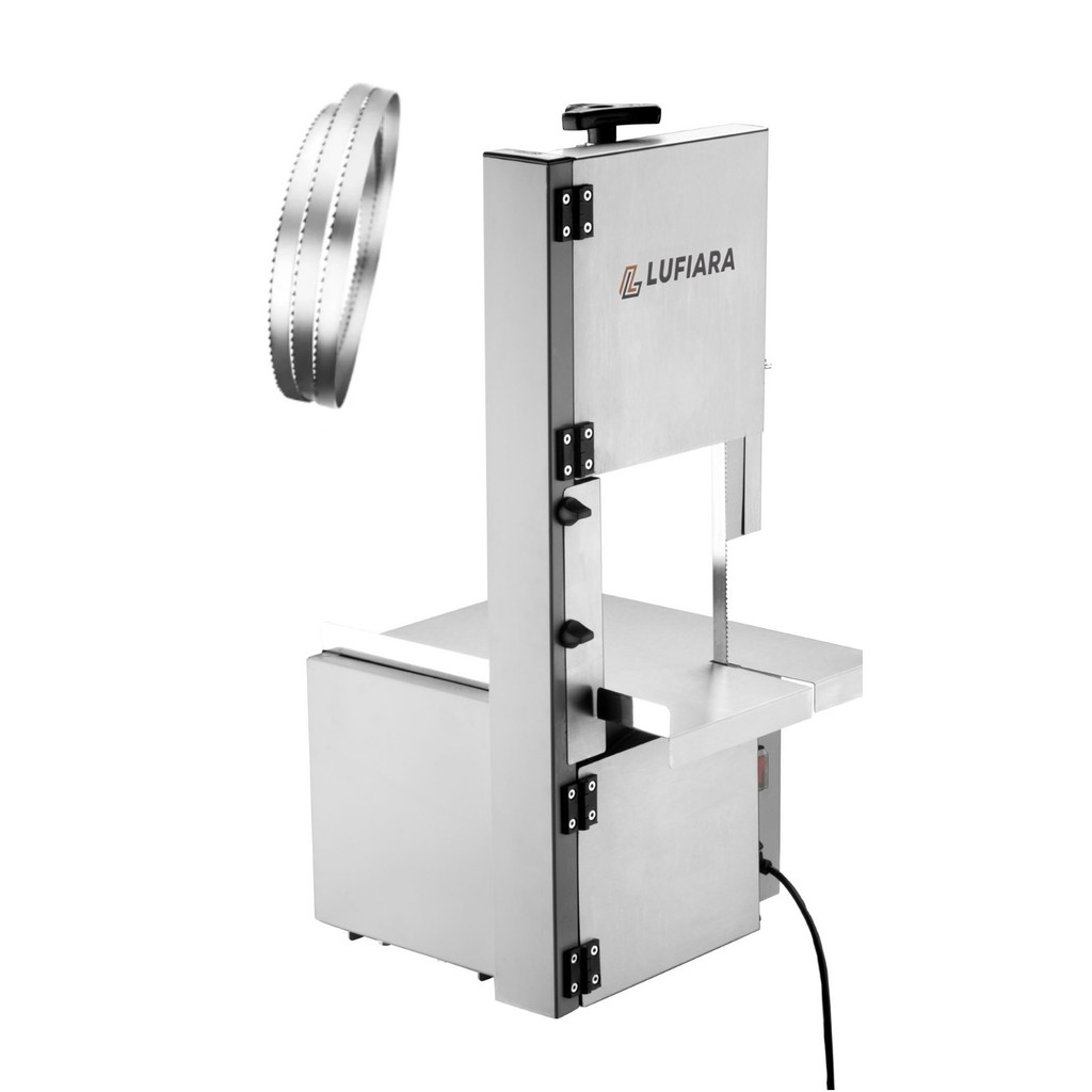 Máquina Serra Fita De Bancada 1,33m + Serra Extra – 127/220v Para Cortar Carne Osso Peixe Congelados Inox Marca Lufiara