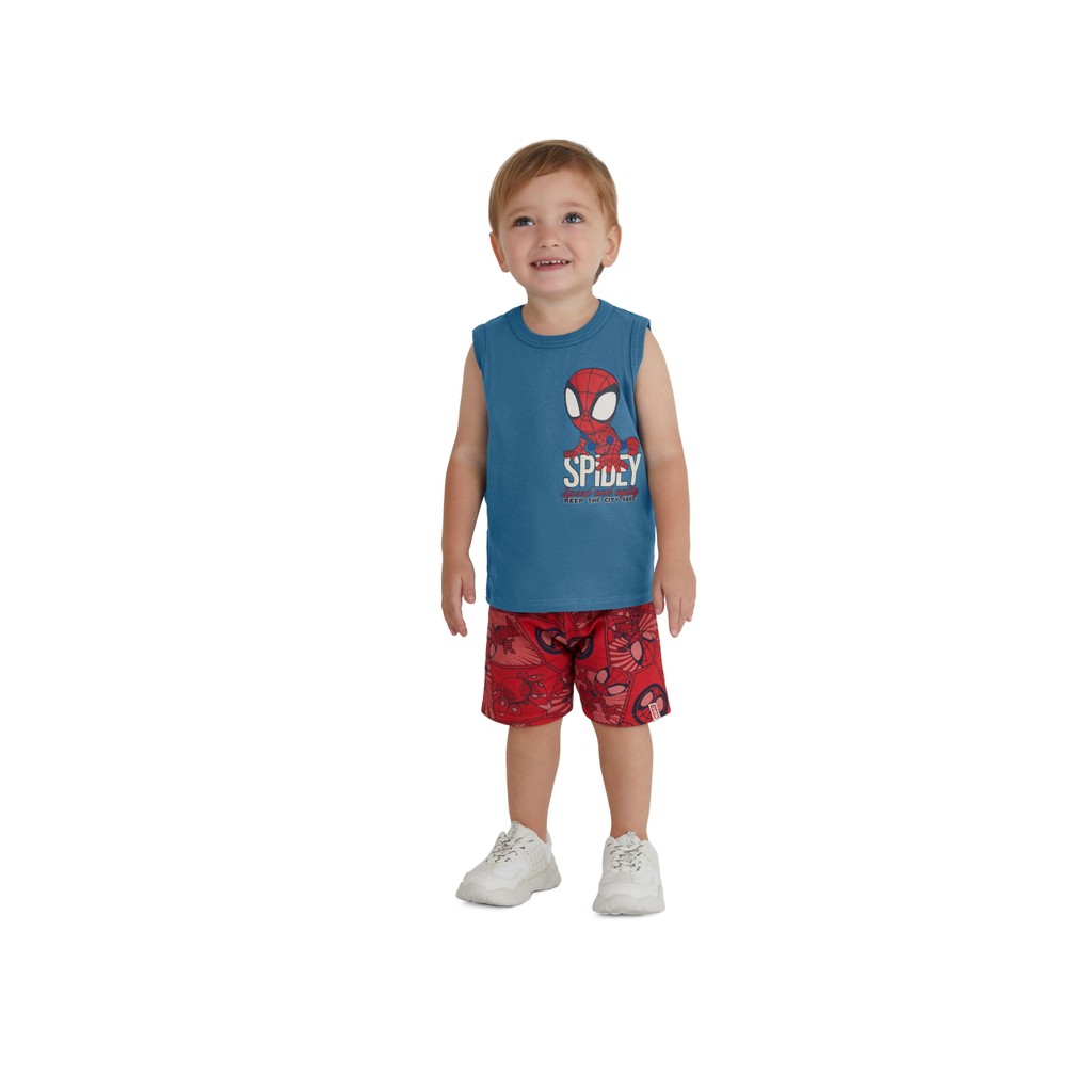 CONJUNTO REGATA BERMUDA ESTAMPADA HOMEM ARANHA - MALWEE KIDS
