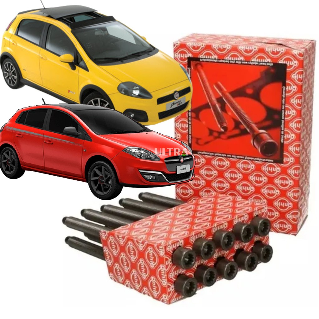 Jogo Parafuso Cabeçote Fiat 1.4 16V / T-Jet Punto / Bravo / Linea - Palio / Siena / Doblo / 500 (Elring ELR11