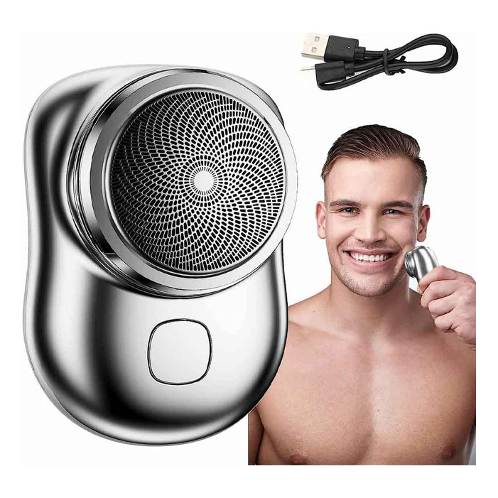 KIT Barbeador Elétrico Portátil USB-C à Prova d’Água Compacto e Seguro com Recarga Rápida”