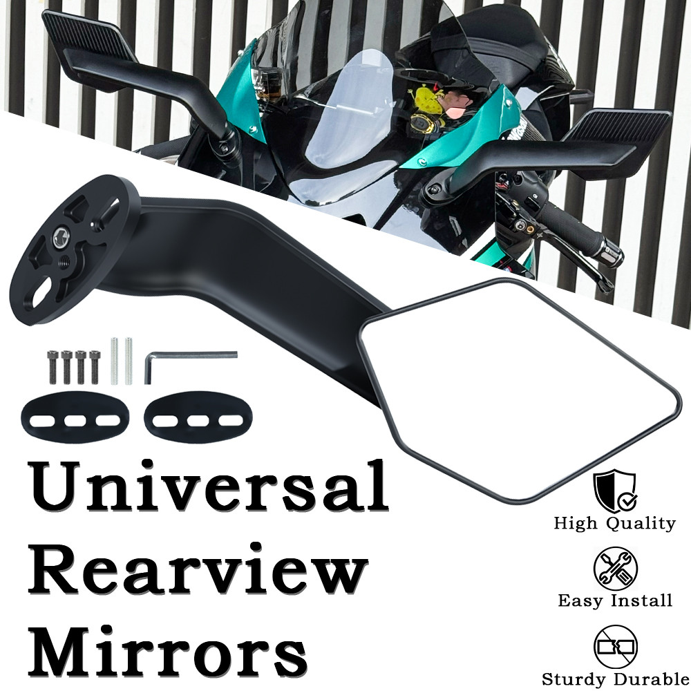 Espelhos Laterais Universais Para Motocicleta , Espelho Giratório Ajustável Asa De Vento