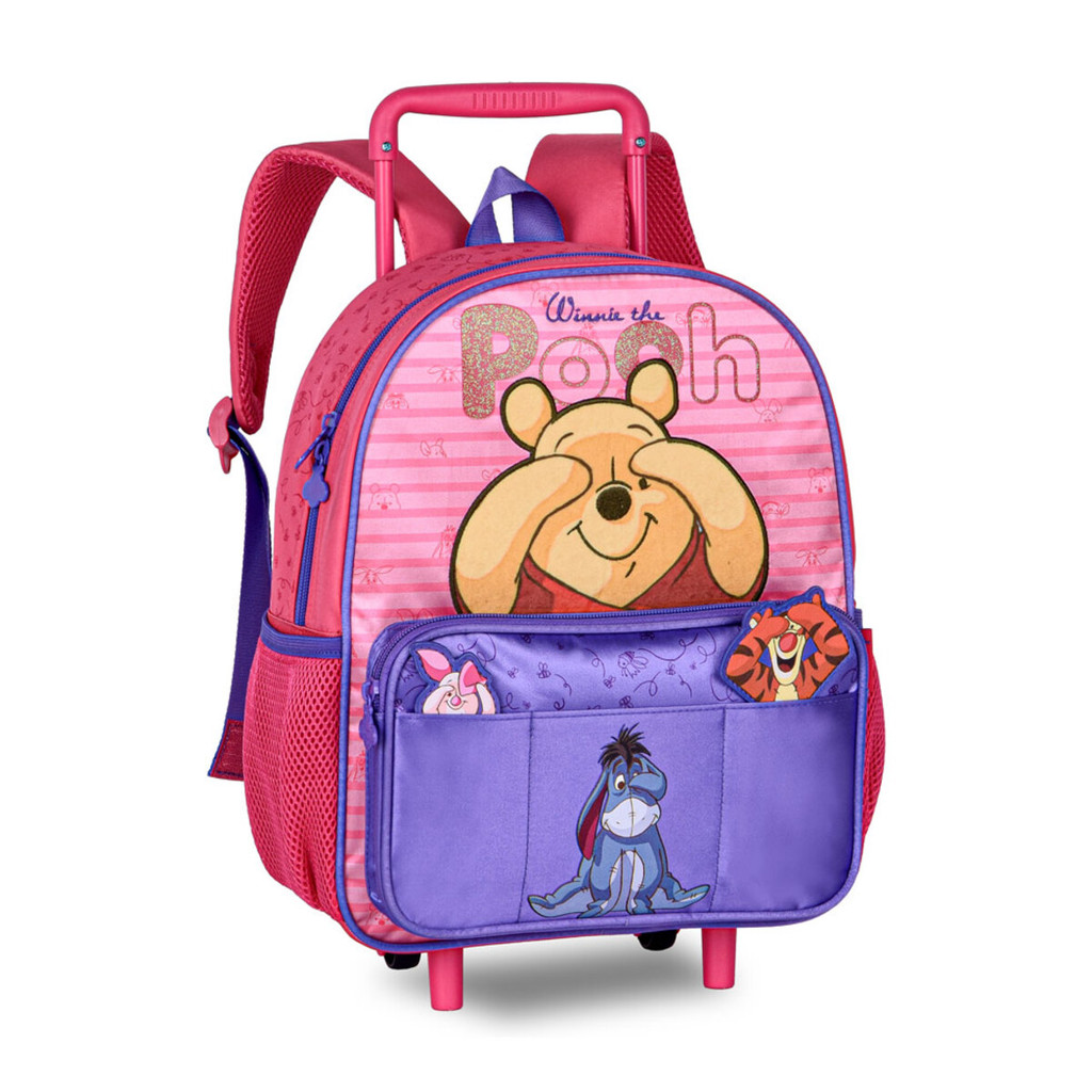 Mochila Carrinho Escolar Infantil Ursinho Pooh Bolsa Escolar