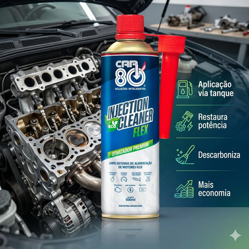 Kit 6 Otimizador Combust. Flex Descarbonizante Car80 500ml