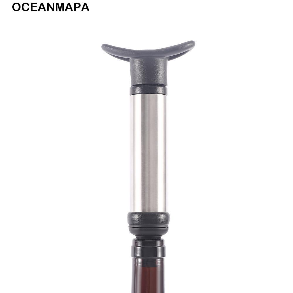 Conjunto De Rolha De Vinho Oceanmap Com Bomba De Vácuo , Preservador De Vedação , Aerador Doméstico De Aço Inoxidável