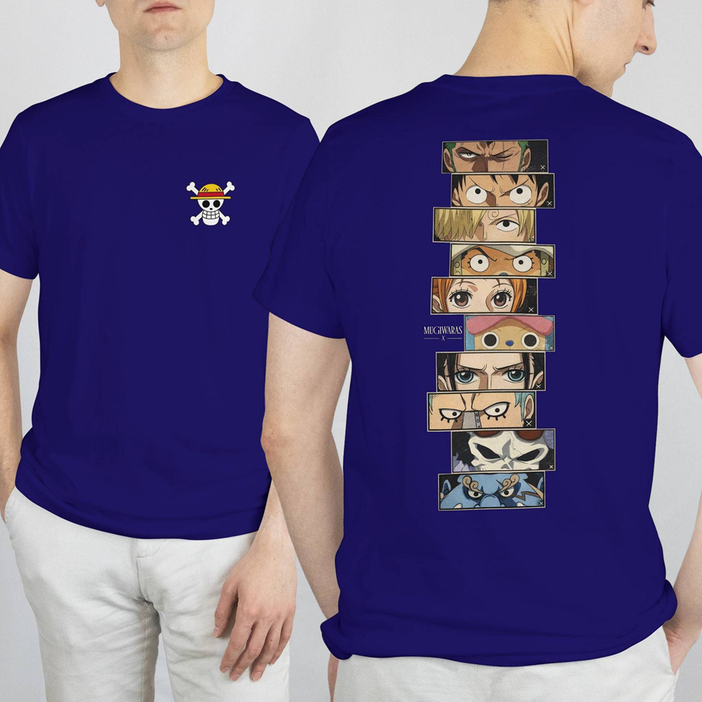 Camiseta Estampada Anime One Pirata Personagens Otaku Geek Chapéu de Palha Algodão Feminina e Masculina HT Co
