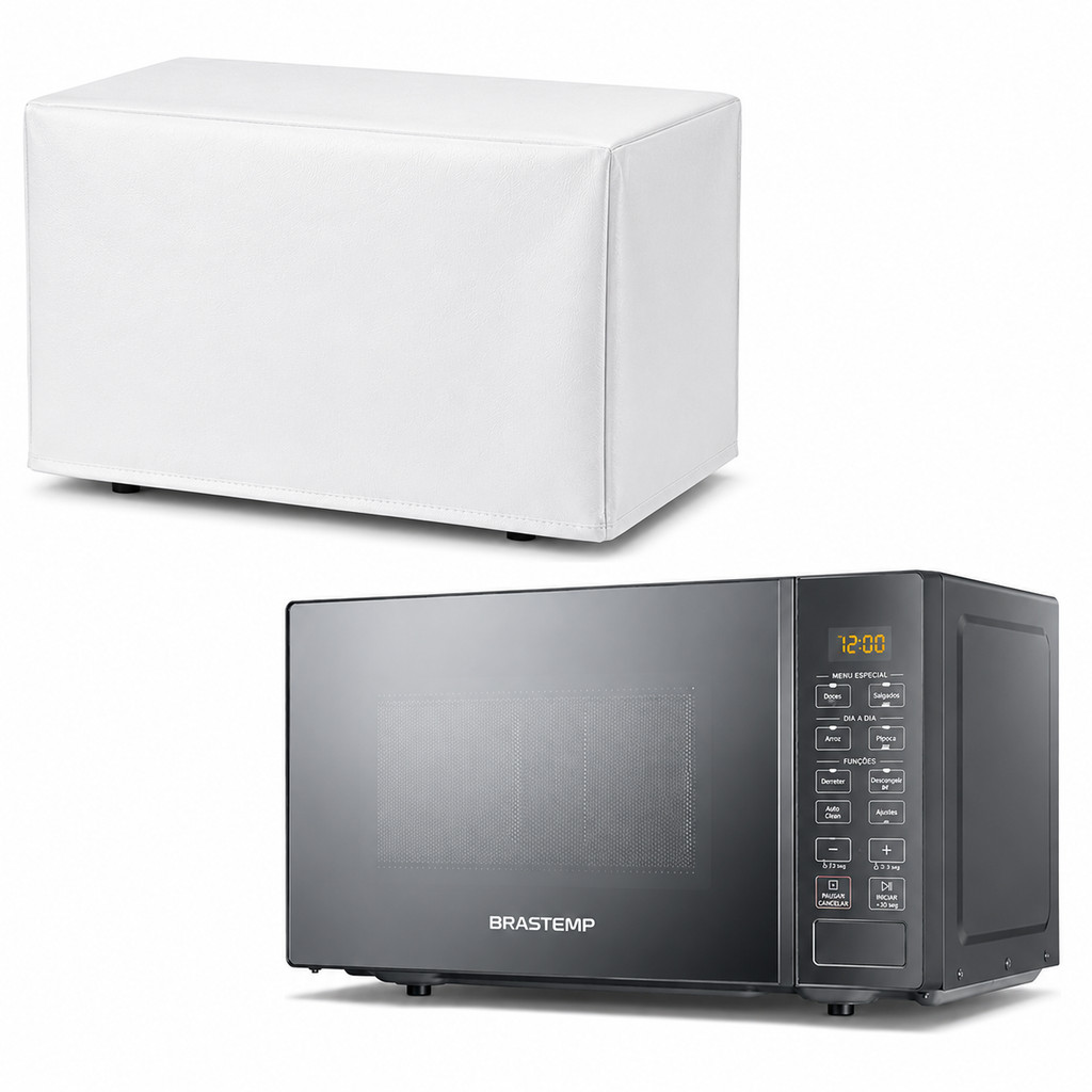 Capa Para Microondas Brastemp 20L BMS20AR Corino Branco Luxo