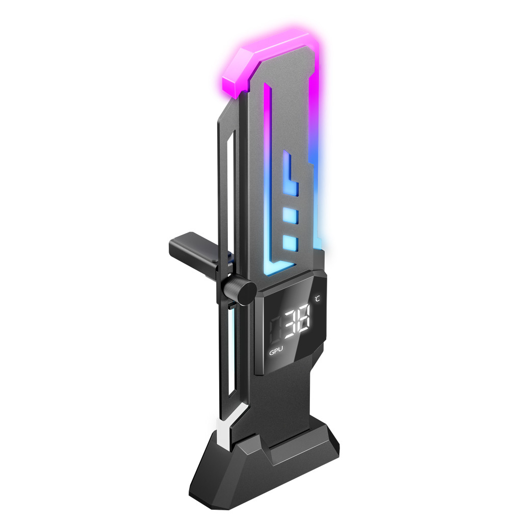 Suporte Magnético ARGB GPU Z-X7 Com Tela De Temperatura Para Placa Gráfica Resistente Fácil Instalação