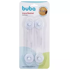 Kit 2 Travas de Segurança Multiuso Flexíveis Buba para Gavetas Portas Armários Proteção Infantil 13920