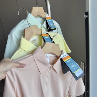 Pele de secagem rápida respirável!Camisa polo feminina de manga curta com lapela ao ar livre de verão ultraleve esportiv