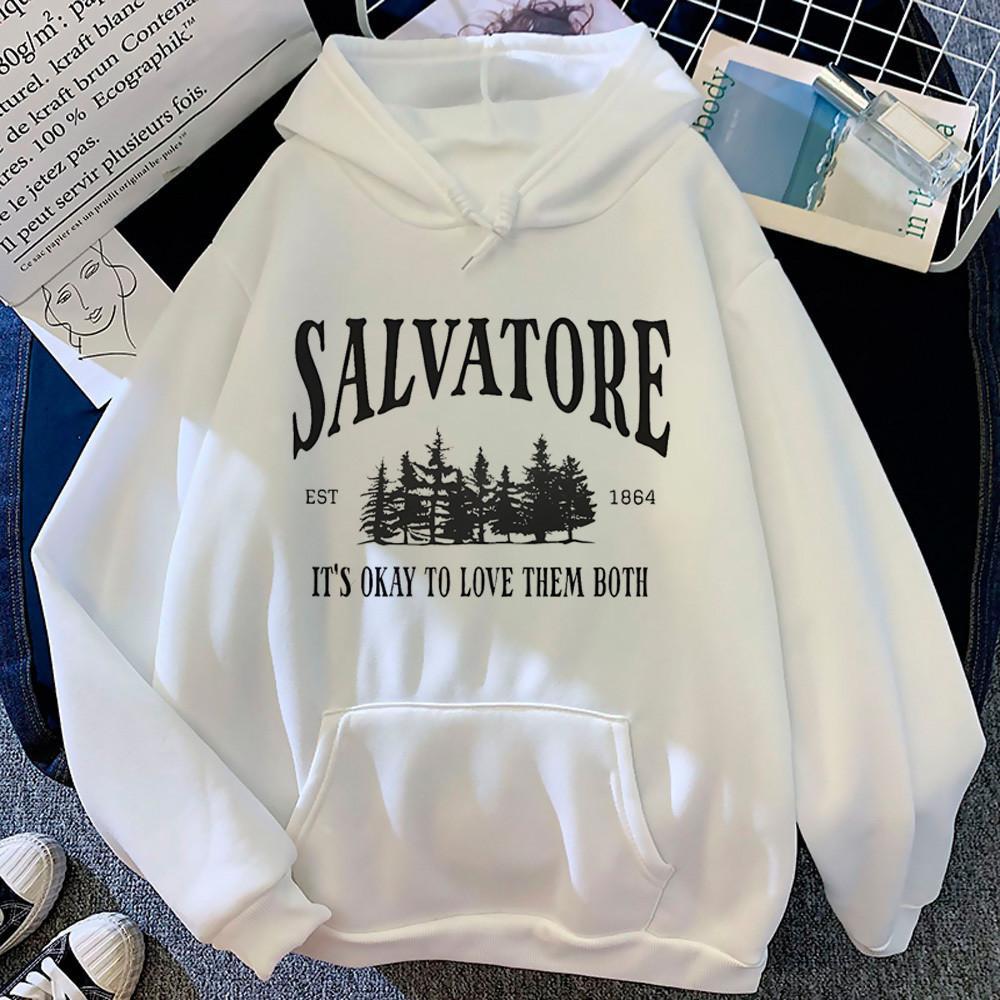 the Vampire Diaries Moletom Com Capuz Estampado Mangá harajuku Roupa casual Esportiva Japonesa Agasalho Feminino hoddie