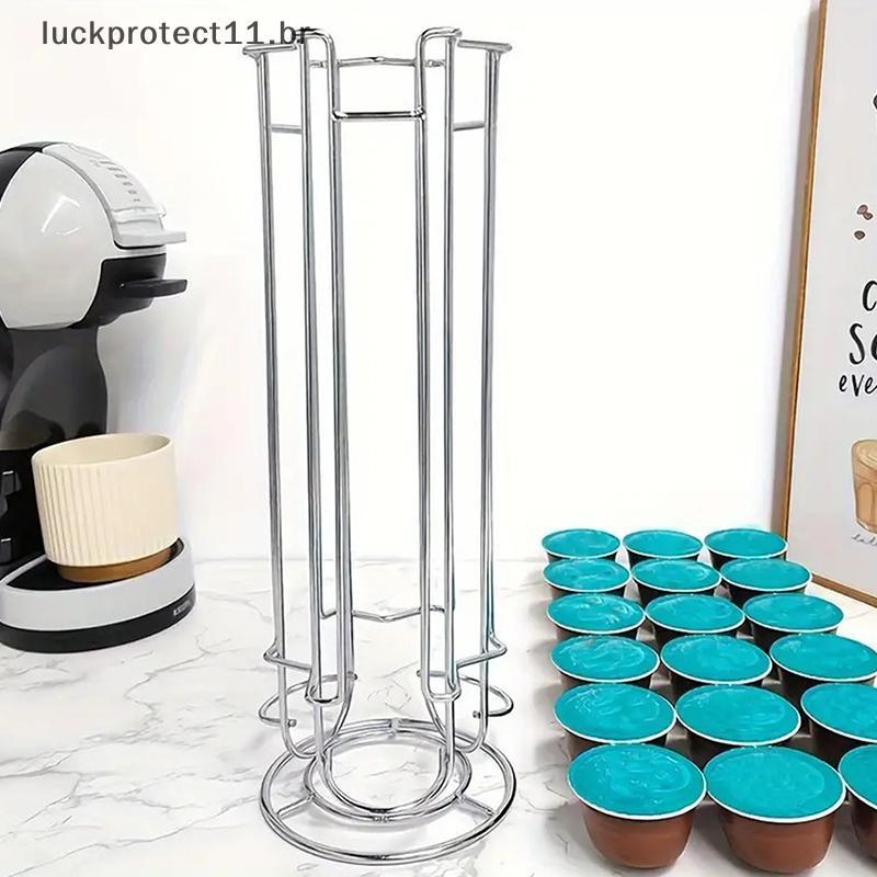 LTBR Display De Cápsula De Café Ra Suporte De Armazenamento Rotativo 24 Copos Fundo Antiderrapante Para Cápsulas Ferrame