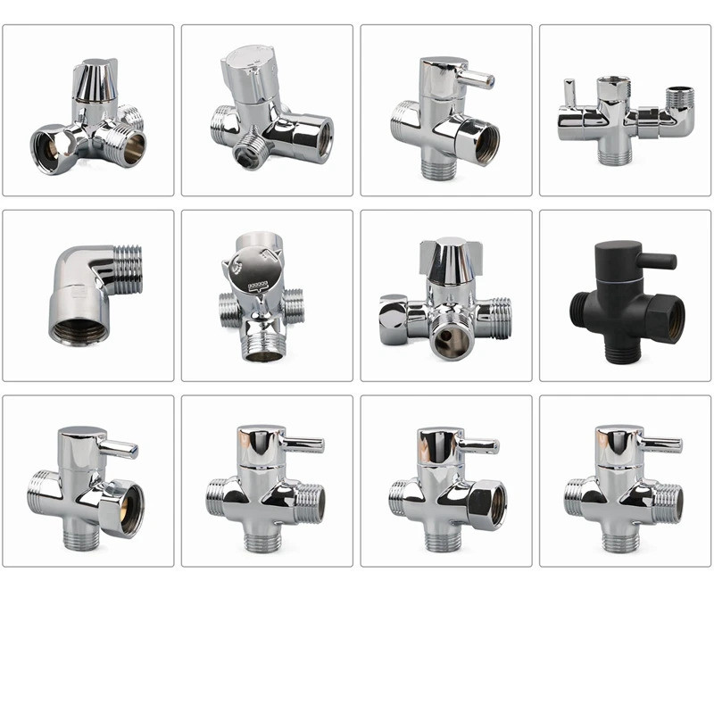 Adaptador de Braço de Chuveiro de Latão de 3 Vias G1/2’’ G3/4, Válvula Desviadora de Chuveiro para Chuveiro de Mão e Chu
