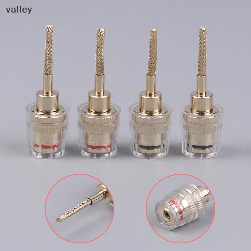 [VLY] 2/4 Unidades 4 Mm Banana Fêmea Para Conector De Pino De 2 Adaptador De Cabo HIFI Plugue Fio De Cobre Trançado Soet