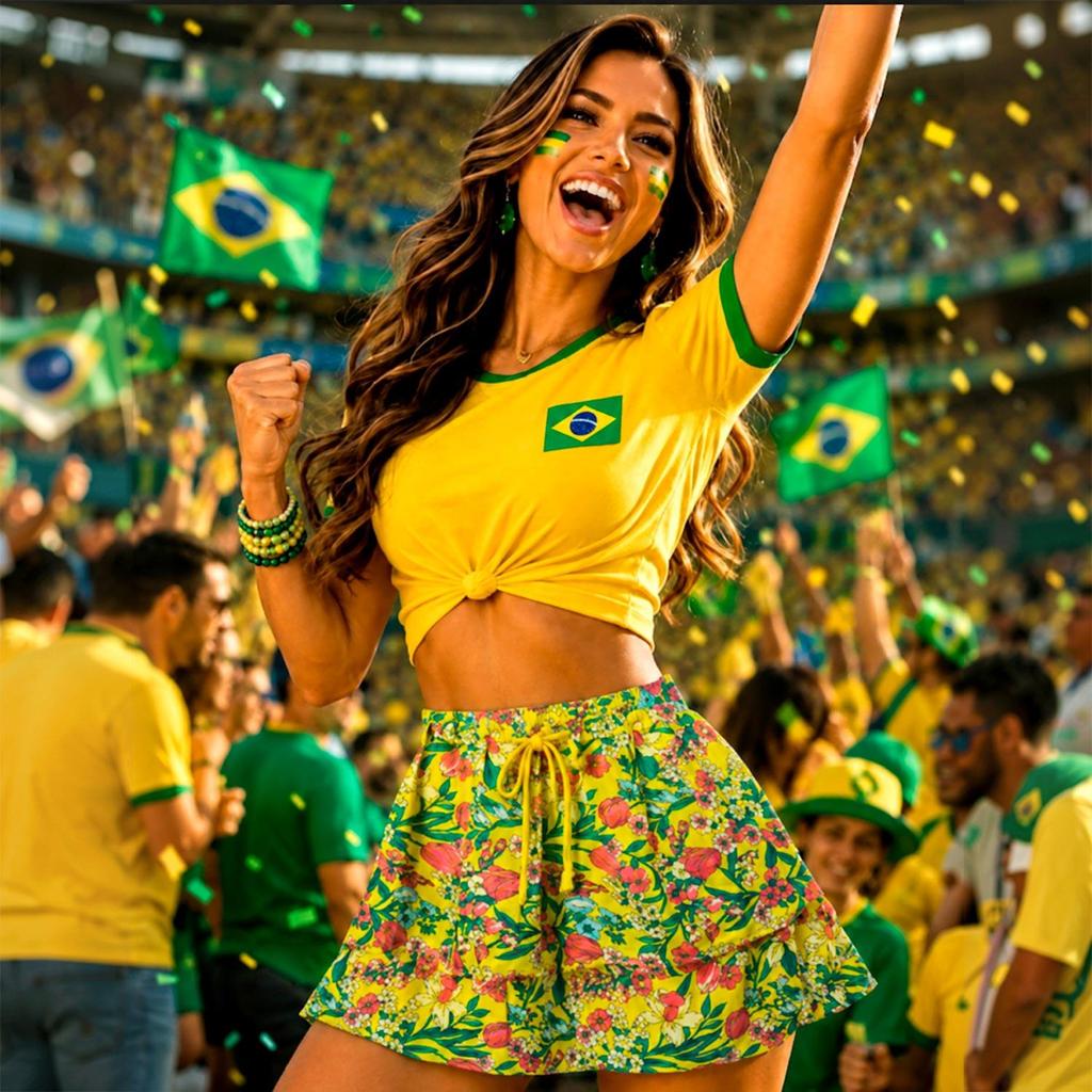 Kit Saia Colar Havaiano Florido Roupa Festa Havai Carnaval