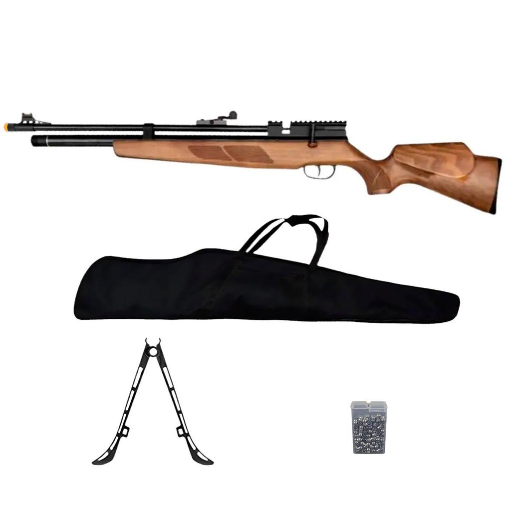 Carabina de Pressão PCP Urban Wood 6.35mm – CBC + Capa + Bipé + Chumbo