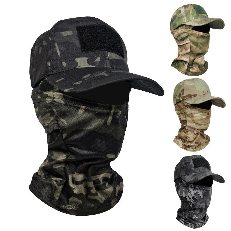 Bonés Táticos Militares com Capuz para Homens e Mulheres, Bonés de Verão Snapback, Chapéus de Sol para Atividades ao Ar