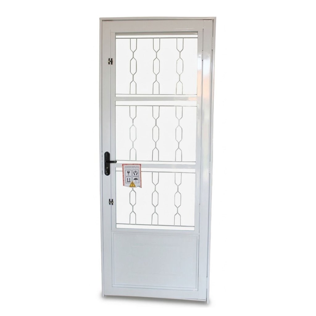 Porta de Aço Postigo 215x85cm com Grade Elo Minas Sul Mgm Abertura Direita Direita