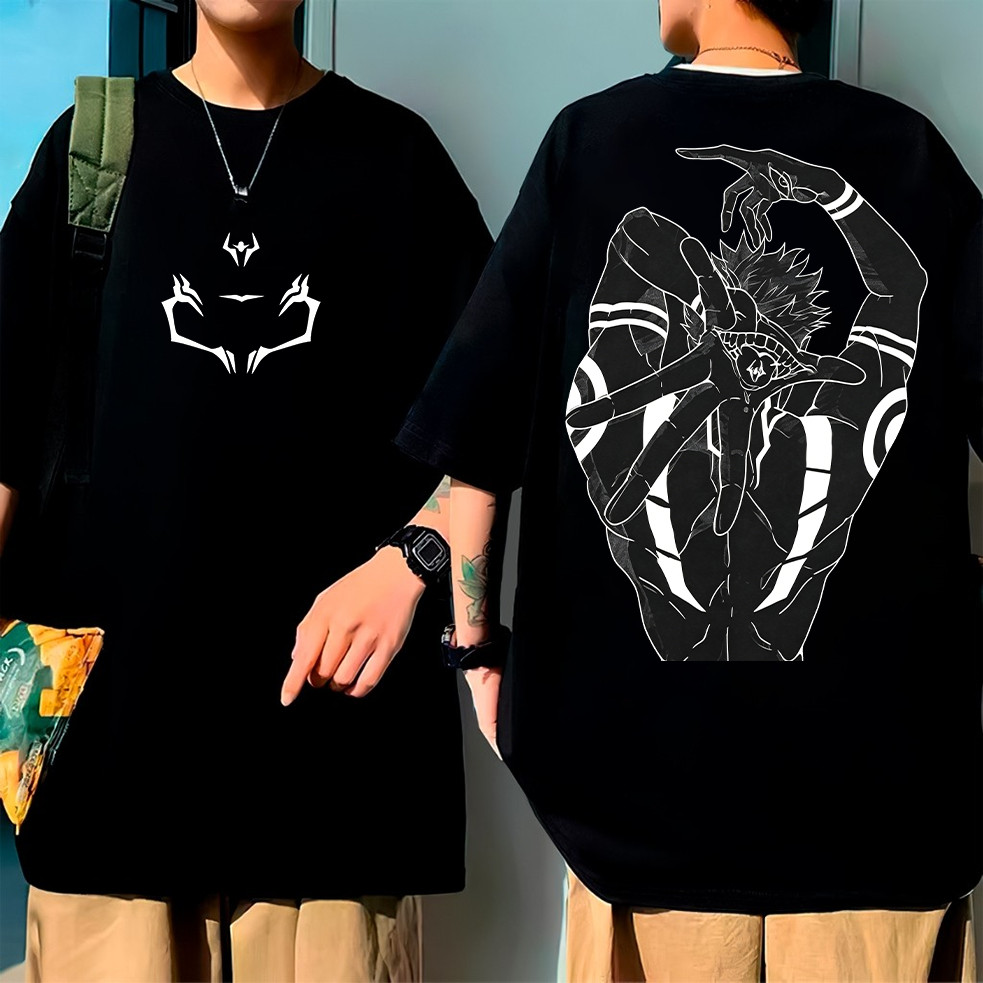 Detalhes do Camiseta Estampada Oversized Anime Treino Academia Naruto Sukuna Maldição Algodão Feminino Masculino