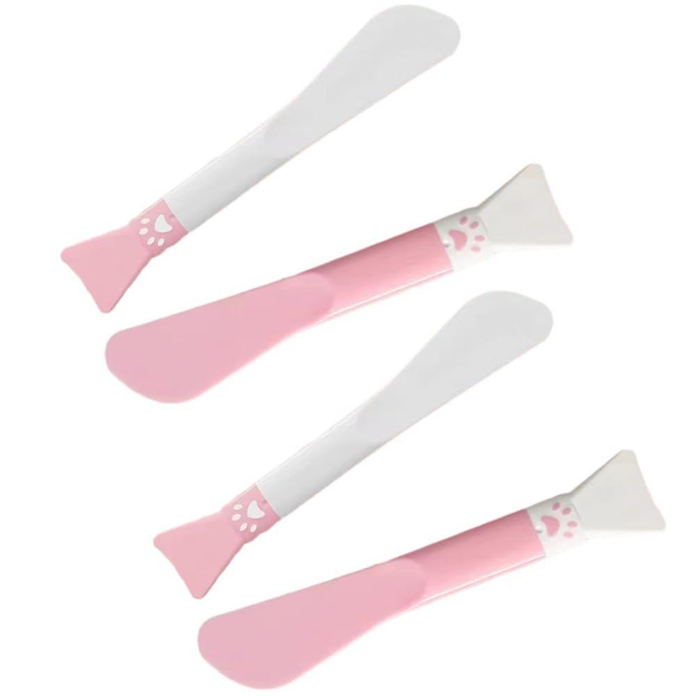 4 Pçs Pincel Aplicador de Máscara Facial de Silicone com Cabeça Dupla, Espátula de Maquiagem Reutilizável, Ferramentas d
