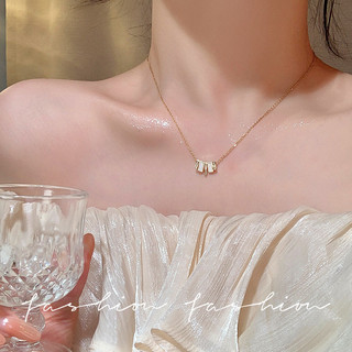 Forma geométrica imitação branco Fritillary pingente titânio aço colar High-End luz luxo nicho Design de moda clavícula 