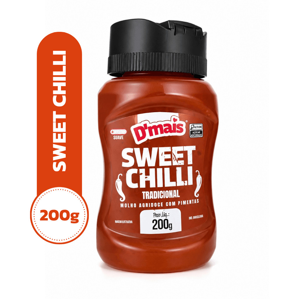 Molho Sweet Chilli D'mais Bisnaga 200g – Sabor Agridoce com Pedaços de Pimenta