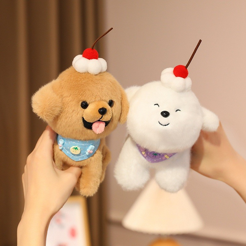 Bonito animal de estimação filhote de cachorro boneca pequeno vestir-se cachecol famoso cão Husky Bichon Shiba Inu brinq