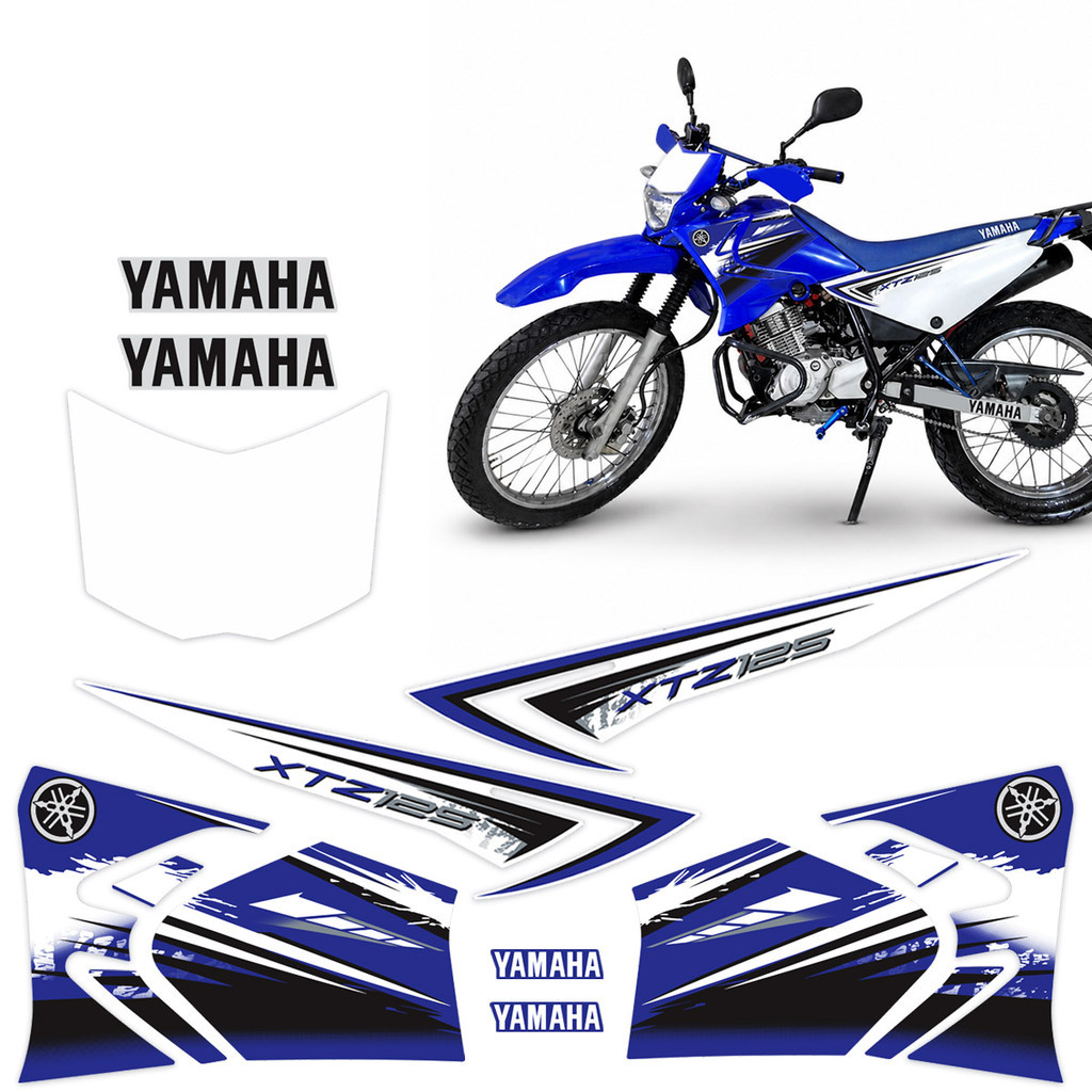 Kit Adesivos para Yamaha Xtz 125 2012/2013 Moto Azul