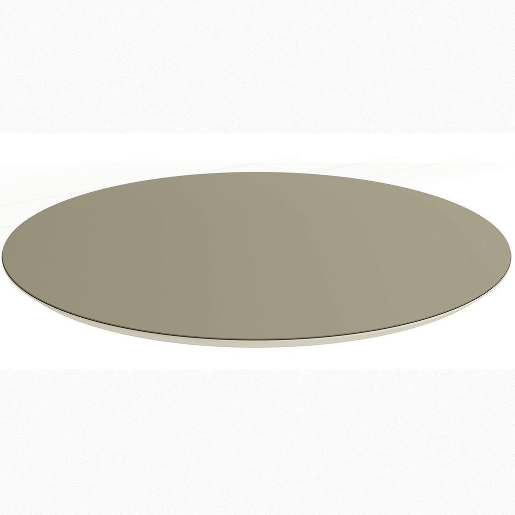 Tampo para Mesa de Jantar Redondo com Vidro 100% MDF Branco Sala de Jantar Premium 120cm Off White
