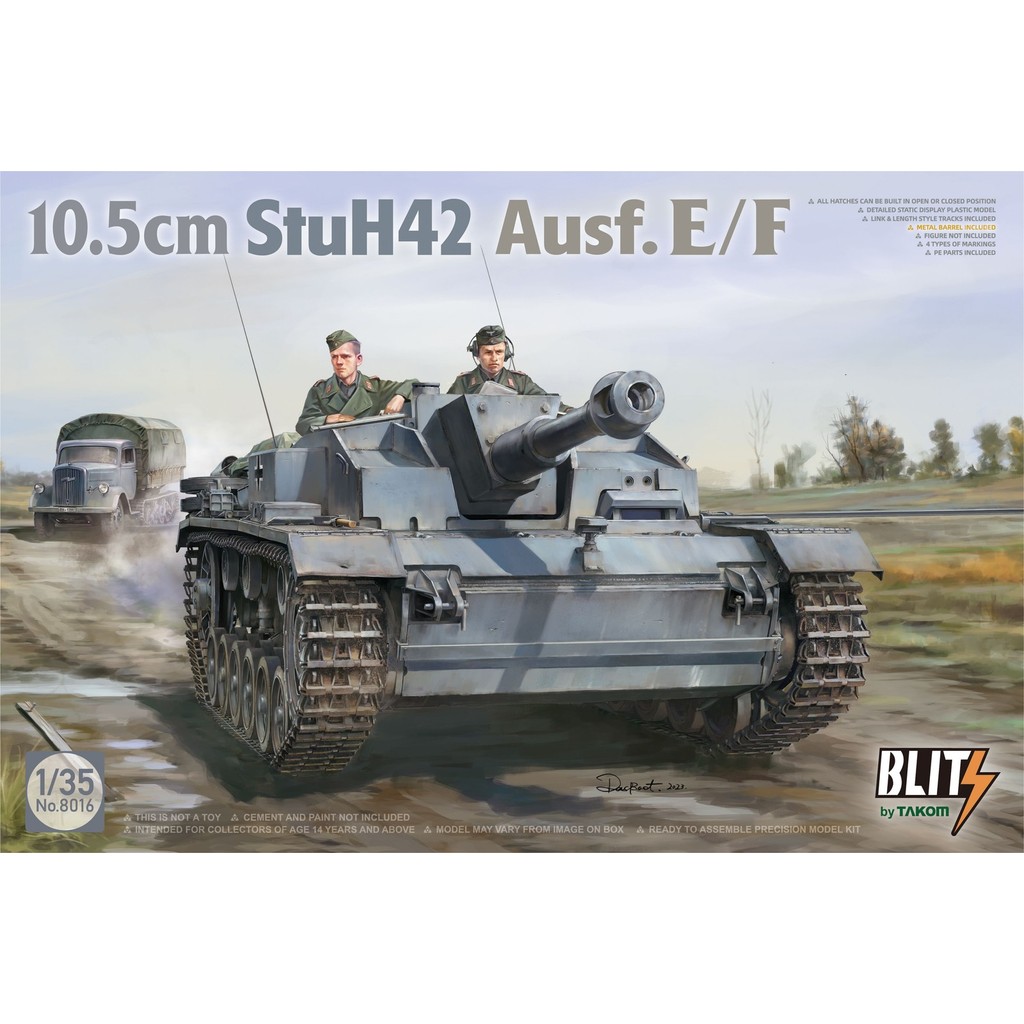 TAKOM 8016 1/35 10.5 Cm StuH42 Ausf . Kit Modelo E/F