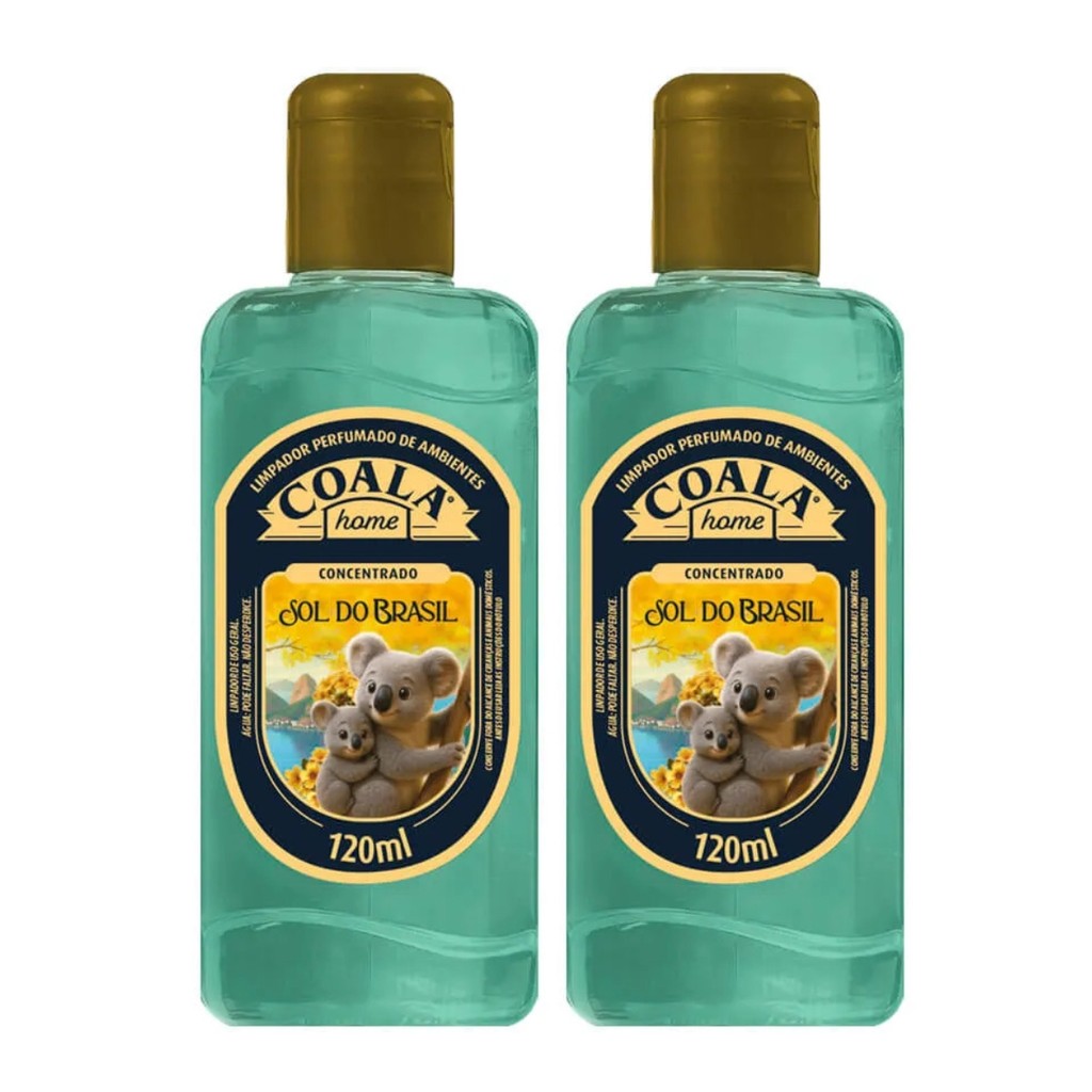 KIT C/2 LIMPADOR PERFUMADO COALA SOL DO BRASIL CONCENTRADO 120ML