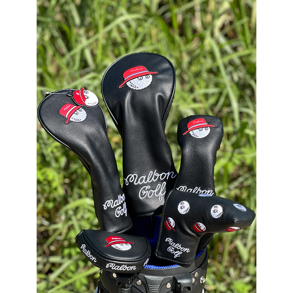 Preto genuíno balde chapéu clube de golfe capa de madeira clube Fairway cabeça de madeira capa entalhada semicírculo Put