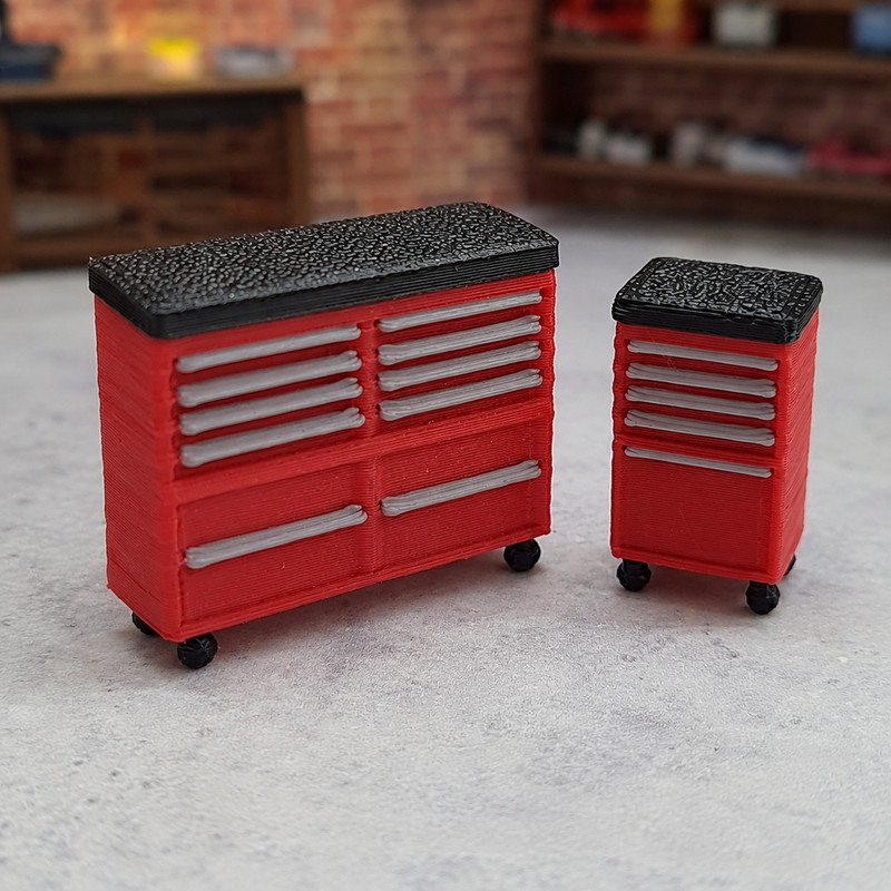 Kit Oficina Miniatura 1:50 Carrinhos de Ferramentas para Diorama Garagem Maquete Cenário