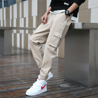 Macacão cáqui masculino primavera outono Design nicho tamanho grande calças casuais calças de rua High street ins na mod