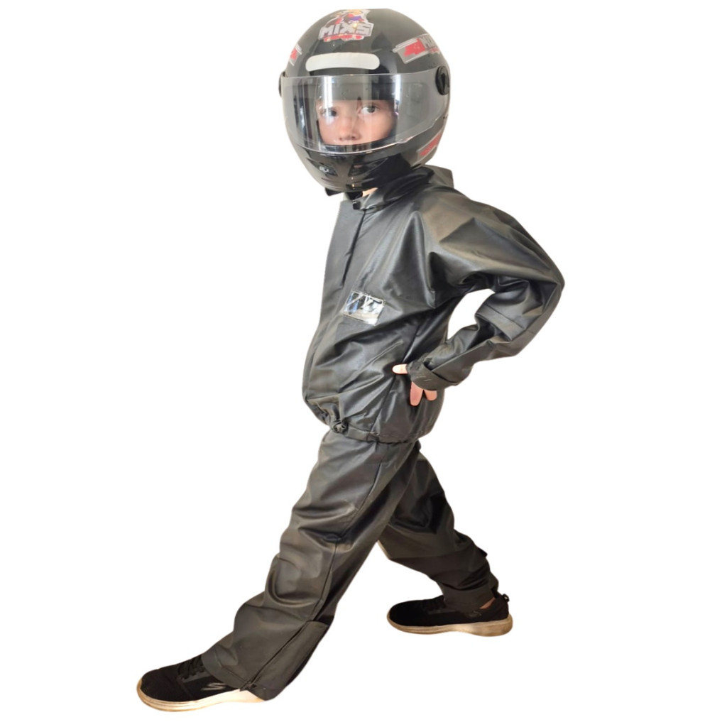 CAPA DE CHUVA PANTANEIRO INFANTIL MOTO MOTOCICLETA BIKE BICICLETA TAMANHO UNICO ATÉ 10 ANOS em Oferta na Shopee