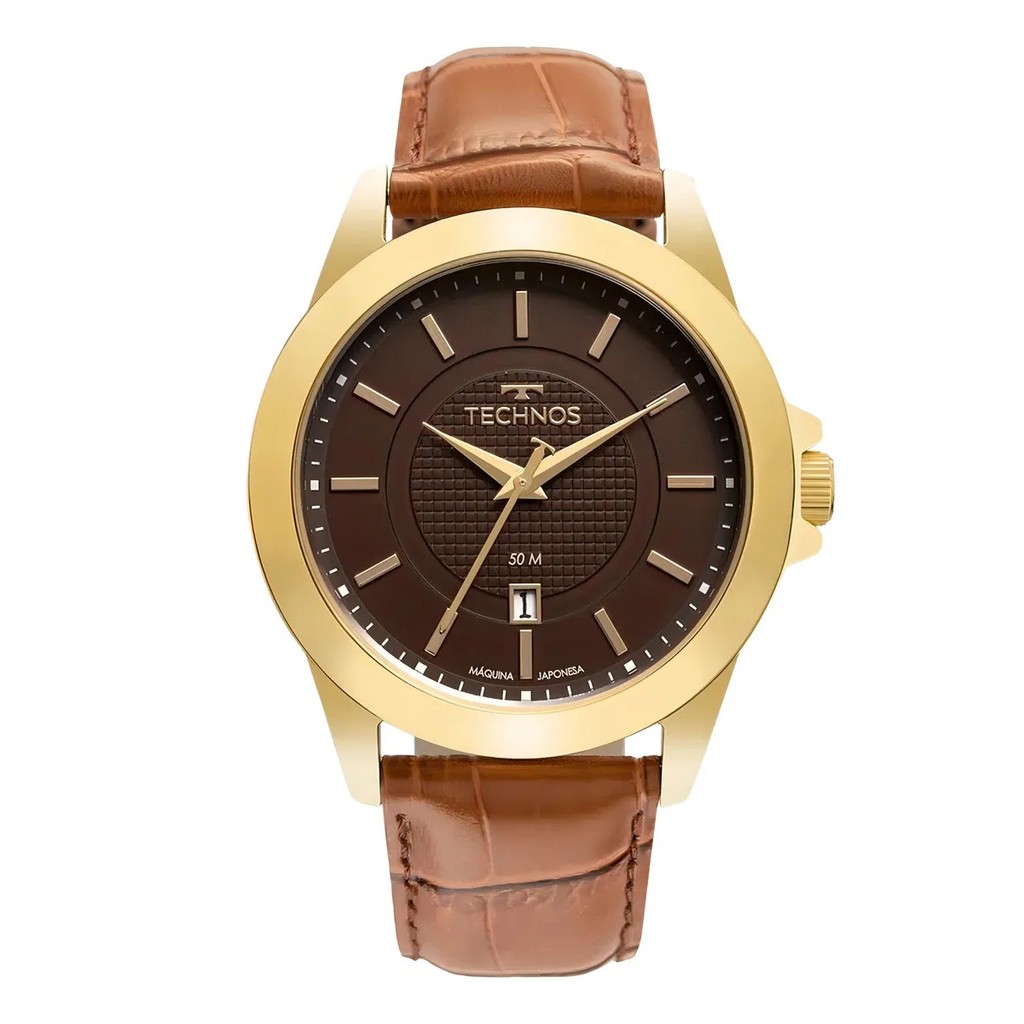 Relógio Technos Masculino Executive  Pulseira Marrom - 2115MYA/0M