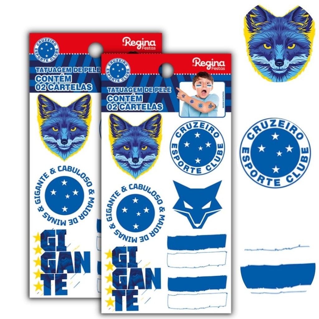 12~48 TATUAGEM DE PELE CRUZEIRO REGINA em Oferta na Shopee